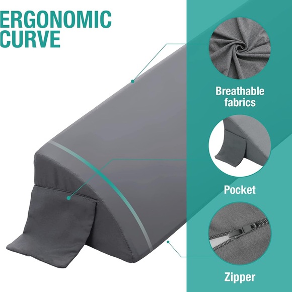 NWOT Headboard wedge pillow. King sized 76x10x6 - Picture 6 of 6